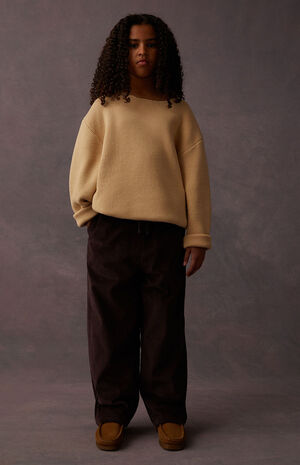 Plum Corduroy Relaxed Trousers image number 2