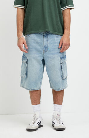 Austin Extreme Baggy Jean Shorts Cargo Light Blue image number 1