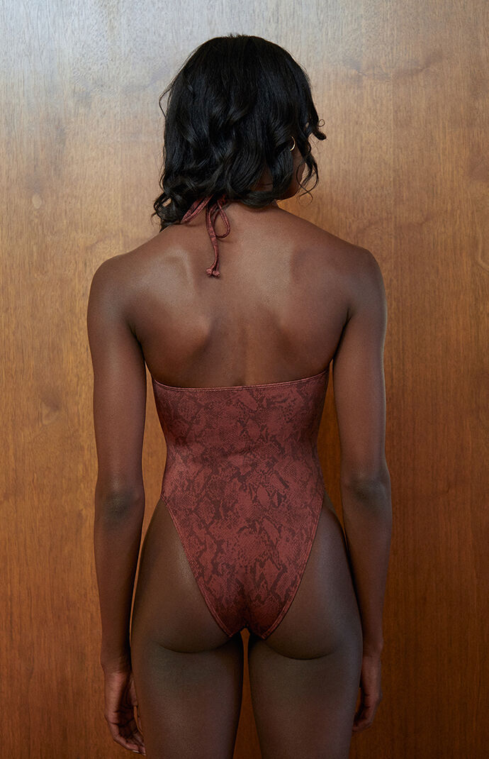 Pacsun Snake Print Audrey One Piece Swimsuit