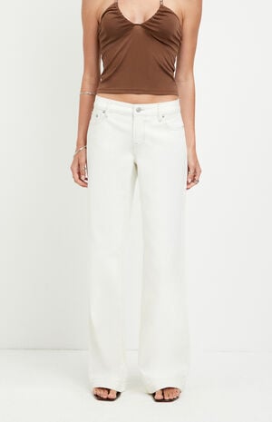 Casey Low Rise Baggy Jeans Contrast Stitch White image number 2
