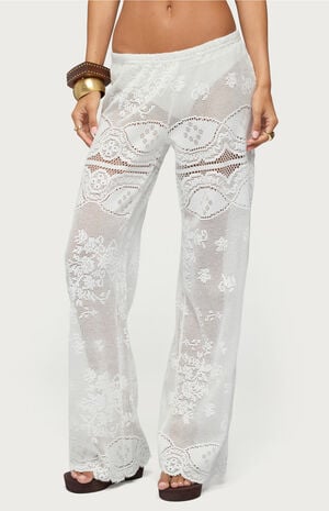 Milaya Sheer Crochet Straight Leg Pants image number 1