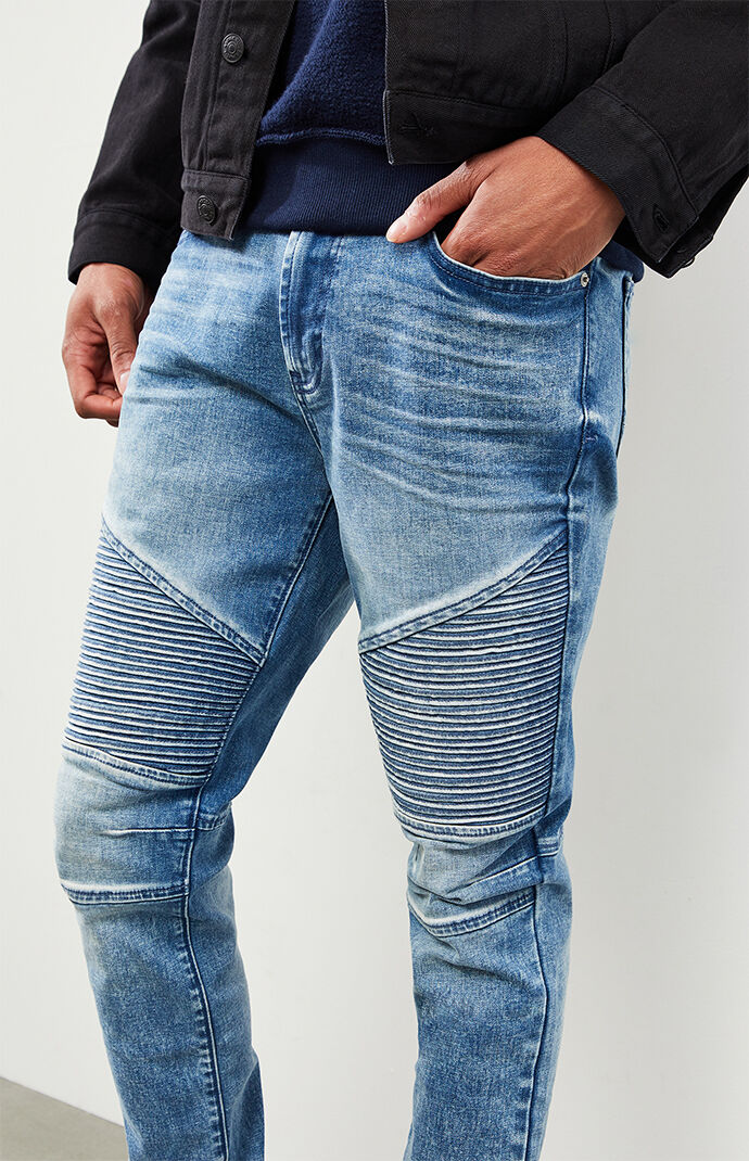 pacsun stacked skinny moto medium jeans