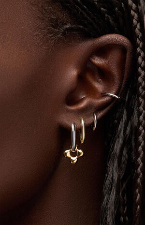 Cassia Flower Hoop Earrings image number 2