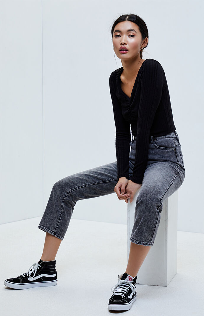 Long Sleeve Cinched Front Top