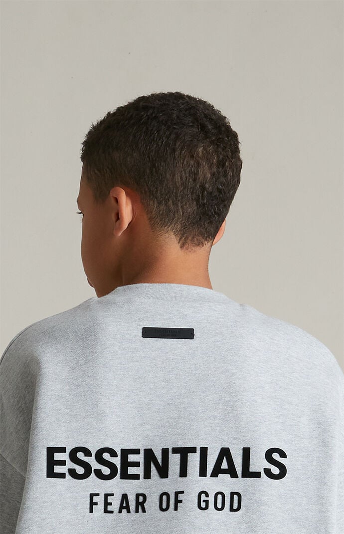 Fear of God Essentials Kids Light Heather Grey Fleece Crew