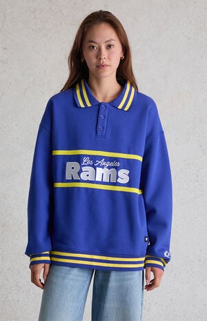 x NFL LA Rams Long Sleeve Polo Sweatshirt image number 2