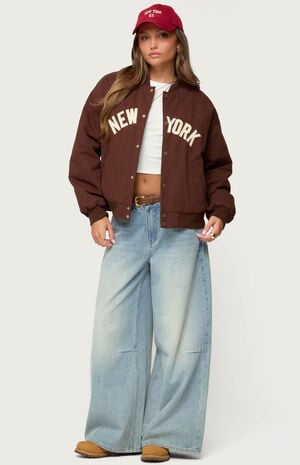 Big Apple Oversized Bomber Jacket image number 4