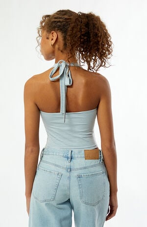 Striped Chrissy Halter Tank Top image number 4