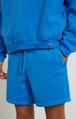 Blue Heavyweight Fleece Sweat Shorts image number 3