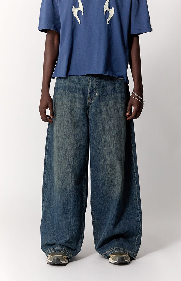 Pacsun Ryder Ultra Baggy Jeans Dark Blue
