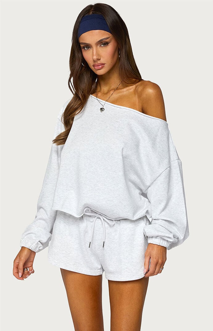 Edikted Kordella Off-The-Shoulder Sweatshirt