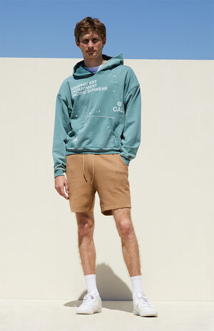 Brown Woven Knit Shorts image number 2