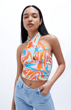 Ocean Crisscross Halter Top image number 1