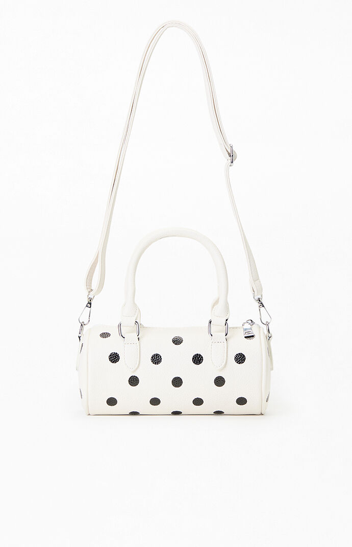 Pacsun Polka Dot Faux Leather Mod Spot Barrel Bag