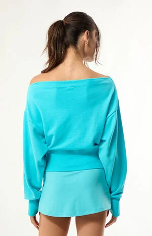 Active French Terry Off-The-Shoulder Sweatshirt image number 4