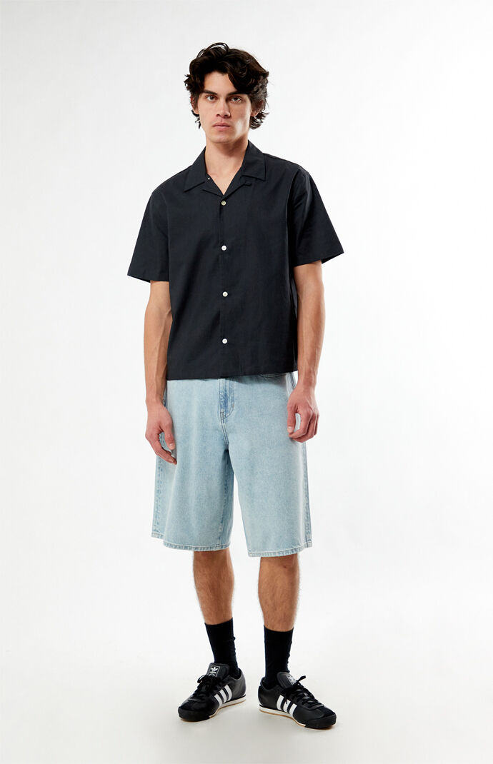 Pacsun Elai Black Linen Camp Shirt