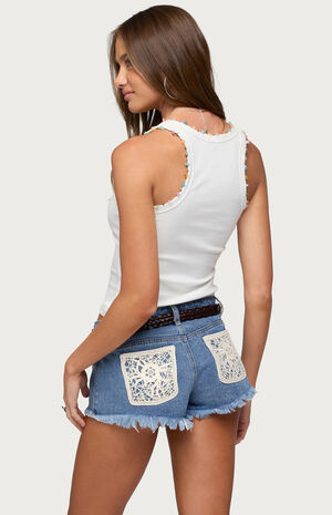 Gemstone & Beaded Ribbed Tank Top image number 3