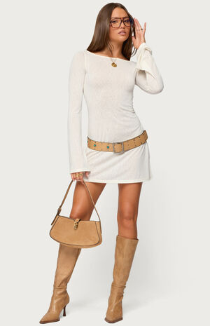 Noria Sheer Flared Sleeve Mini Dress image number 5