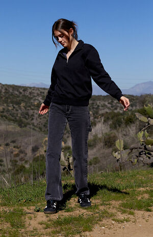 Black Half-Zip Sweatshirt image number 1