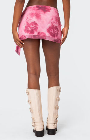 Wanda Printed Mesh Ruffle Mini Skirt image number 5