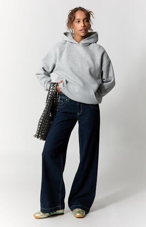 Casey Low Rise Baggy Jeans Contrast Stitch Dark Blue image number 6