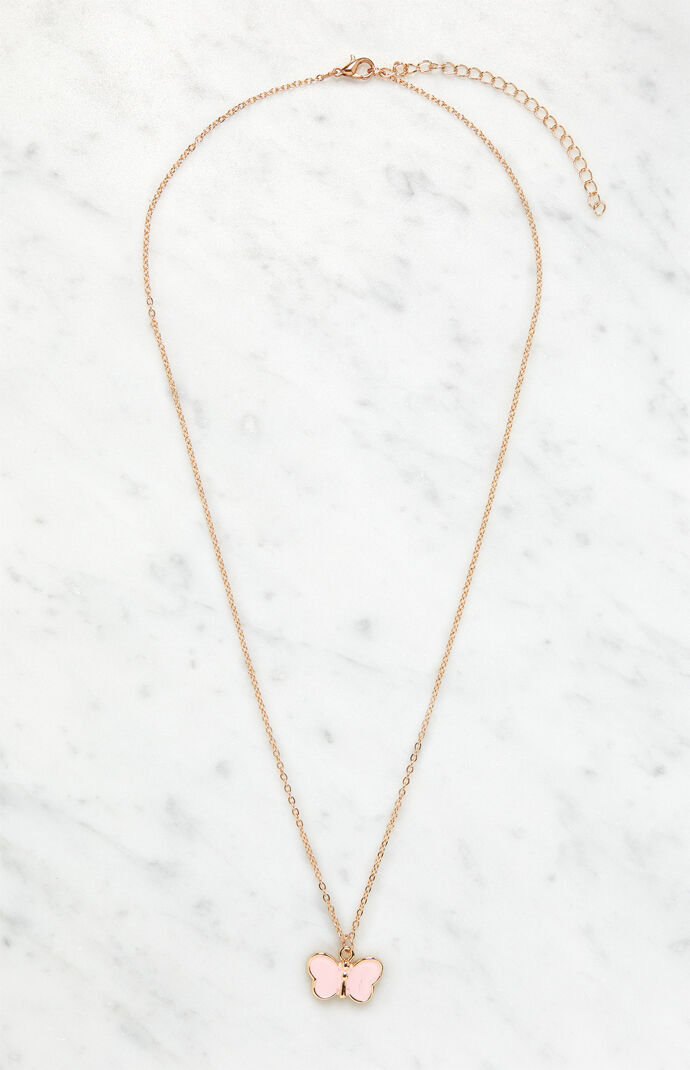Pink Butterfly Necklace