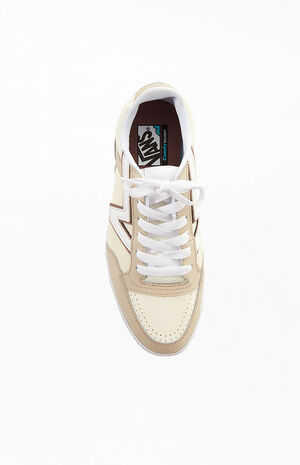 Beige Lowland ComfyCush Leather Sneakers image number 5