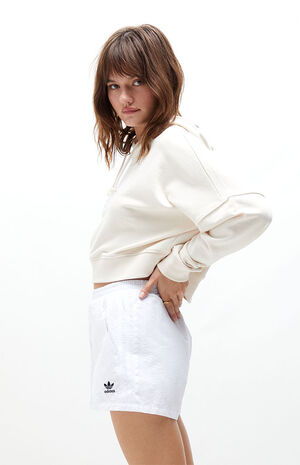 White '80s Cropped Hoodie image number 3