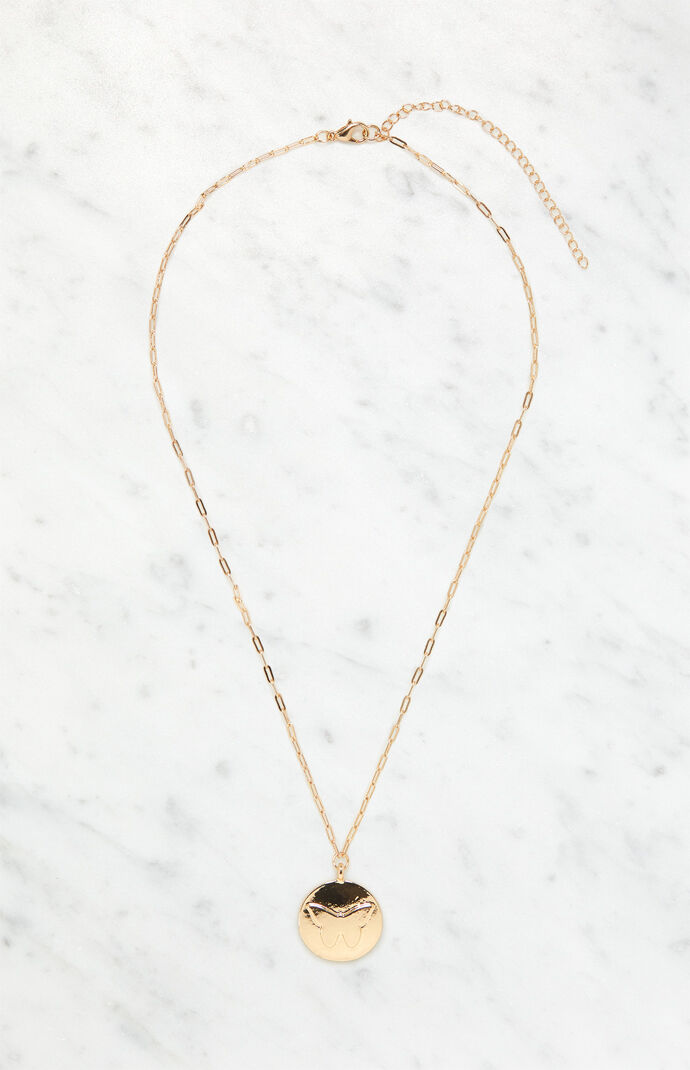 Butterfly Disc Necklace