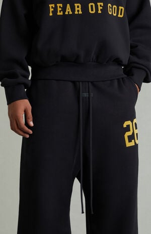 Vintage Black Lounge Fleece Baggy Sweatpants image number 5