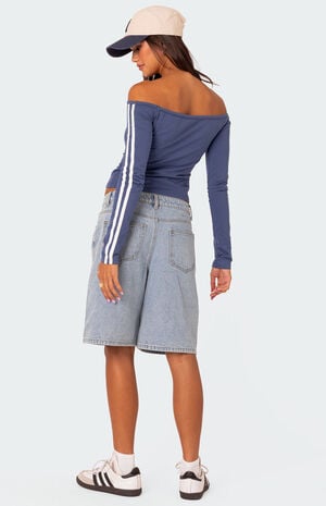 Jacqui Low Rise Denim Bermuda Shorts image number 4