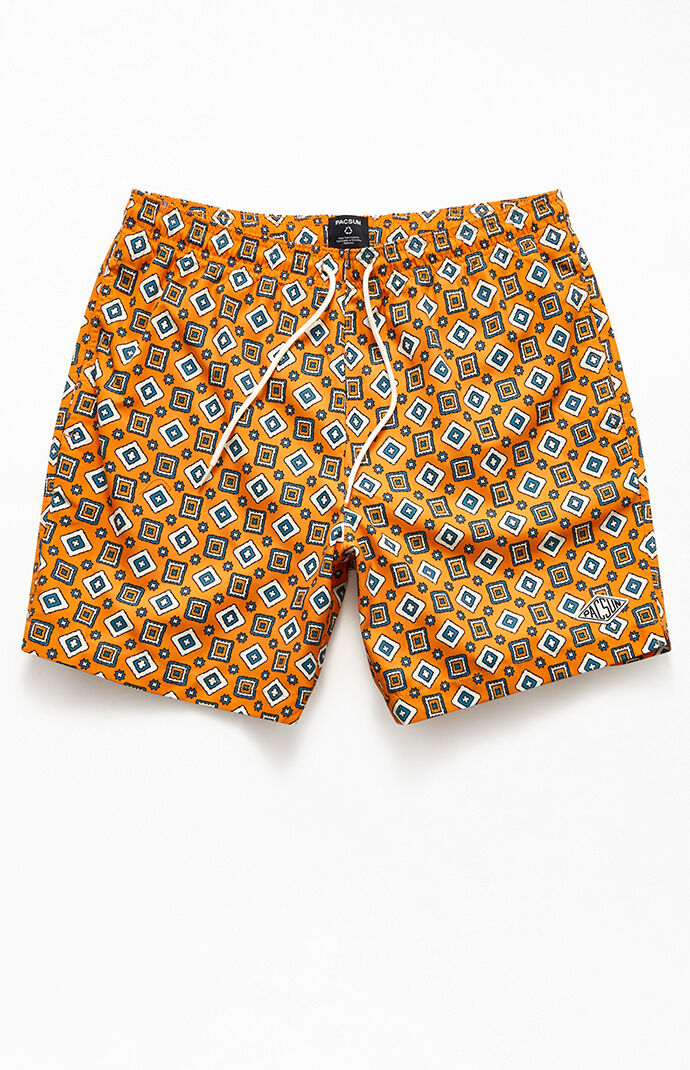 Eco Gold Ditsy 17" Swim Trunks