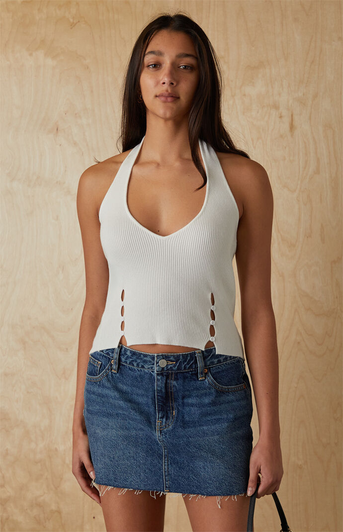 Your Favorite Button Front Sweater Halter Top