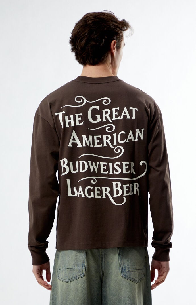 ★23AW★Wasted Youth x Budweiser Long Sleeve T-shirt Wasted Youth Budweiser L/S Tee Black Men's - SS23 - US