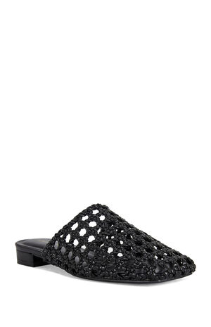Women's Kismet Black Woven Flat Mules image number 2