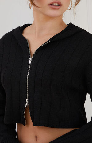 Eco Ribbed Sweater Hoodie image number 3