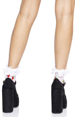 Strawberry Ruffle Ankle Socks image number 2
