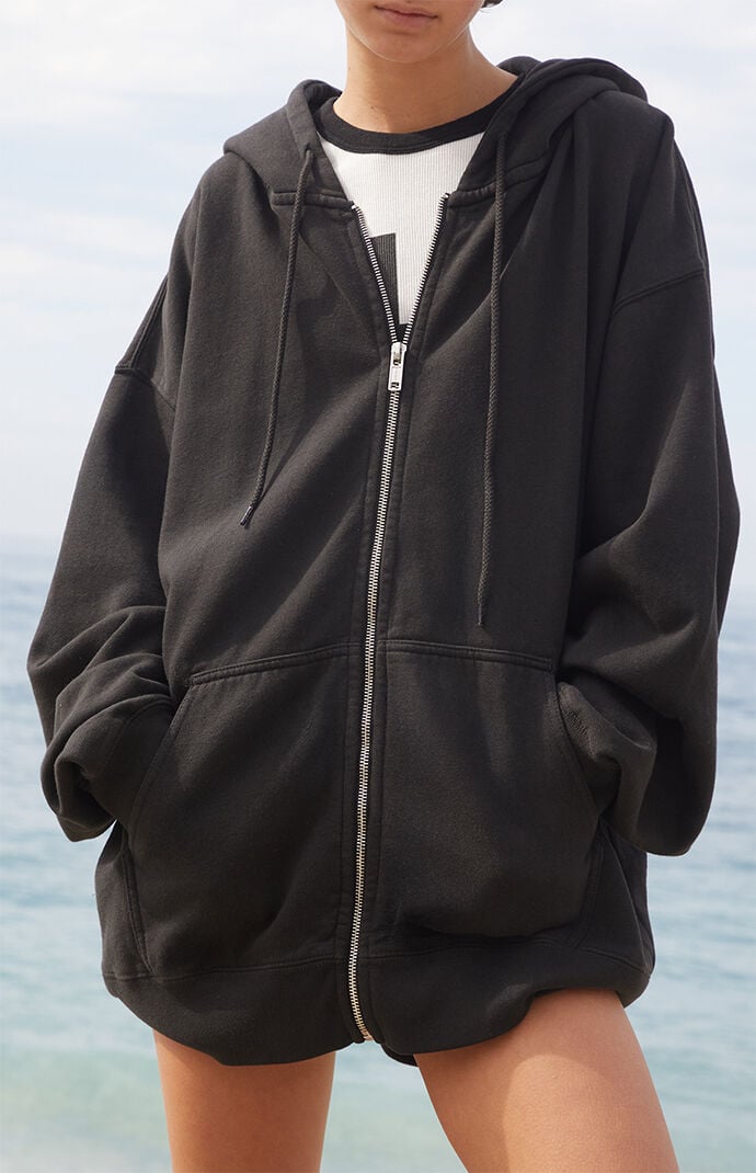 John Galt Black Full Zip Hoodie