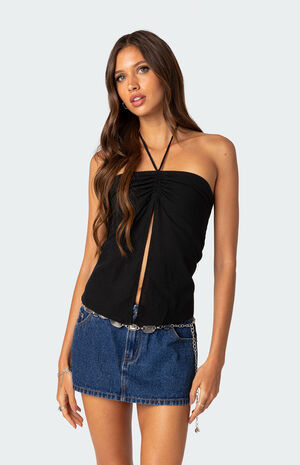 Gathered Split Front Top image number 3