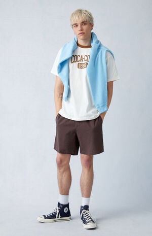 Brown Reed Twill Volley Shorts image number 2