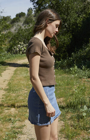 Brown Zelly Short Sleeve Top image number 3