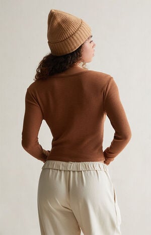 Sunday Notched Long Sleeve Top image number 4