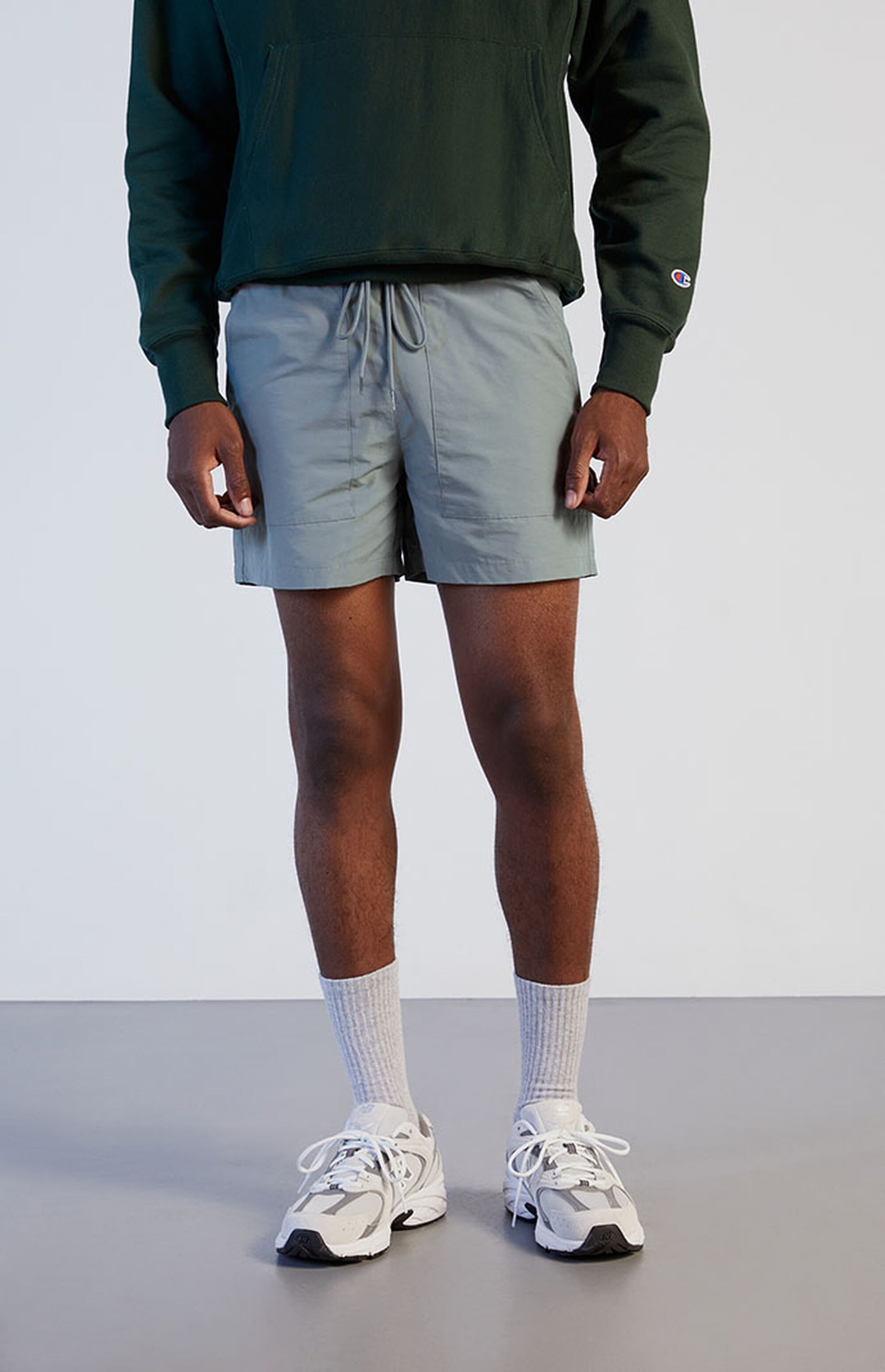 PacSun Gray Nylon Volley Shorts PacSun