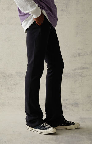 Fleece Black Slim Boot Sweatpants image number 4