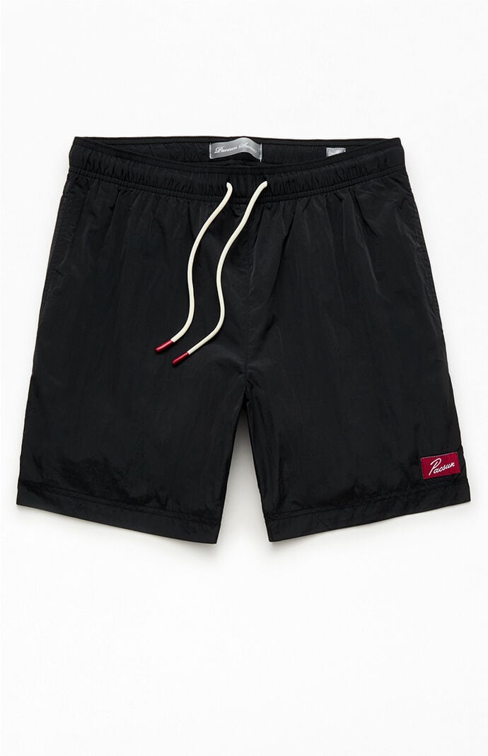 Pacsun Black Salt Solid 6" Volley Swim Trunks