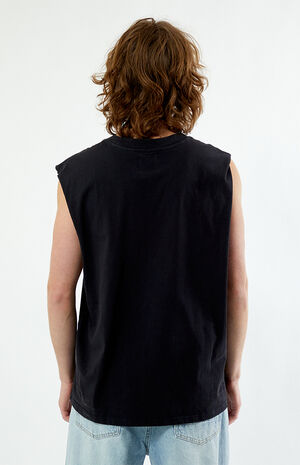 Washed Black Sunshine Muscle Tank Top image number 3