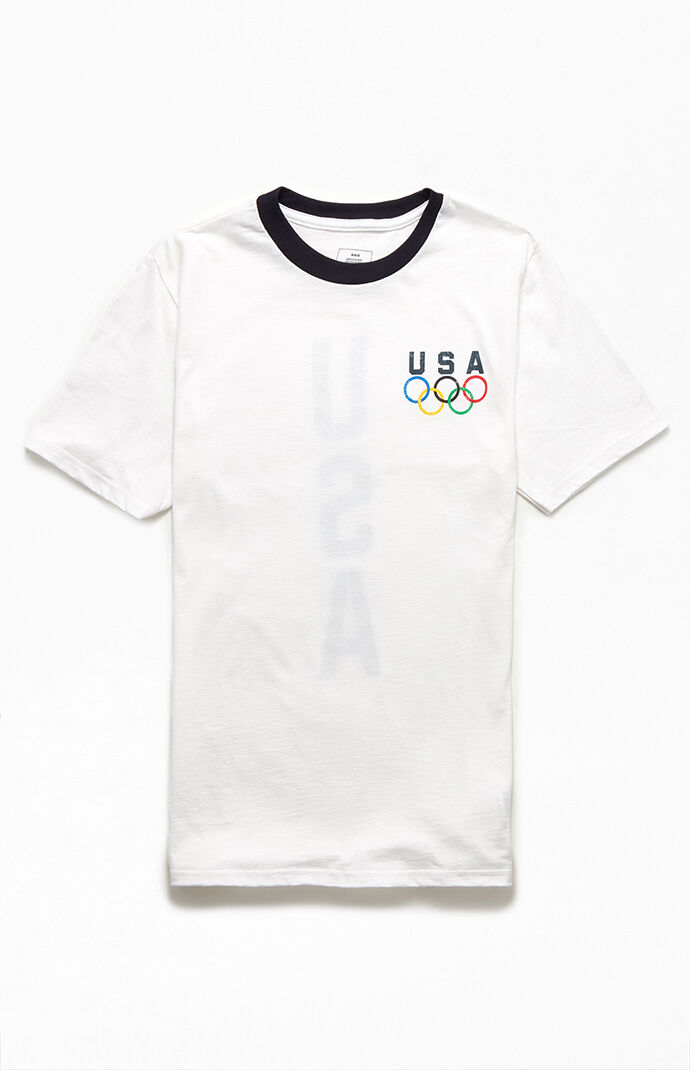 Team USA White Ringer T-Shirt