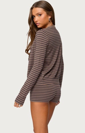 Lillian Striped Button Up Knit Cardigan image number 3