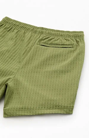 Green Hudson Striped 5.5" Swim Trunks image number 4