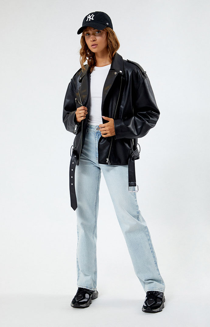 Kendall Kylie Faux Leather Moto Jacket PacSun